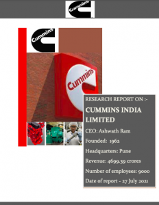  RESEARCH REPORT ON CUMMINS INDIA LIMITED
