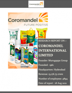 RESEARCH REPORT ON :- COROMANDEL INTERNATIONAL LIMITED